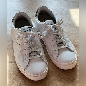 LEATHER CROWN Women's size 38 Handmade Leather Low Top zebra animal print LC 06